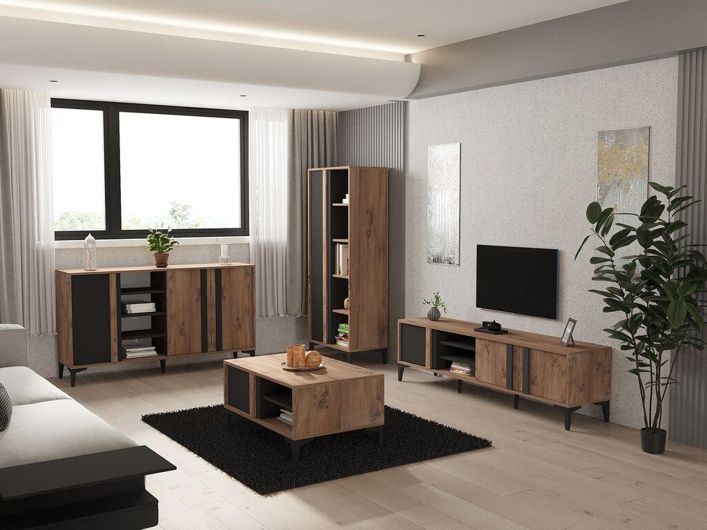 Hanah Home Set TV Komoda i klub sto Bež-Antracit
