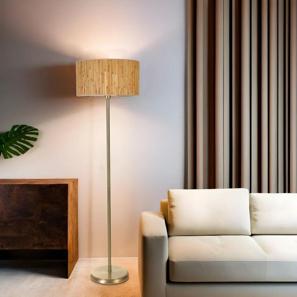 Opviq Podna lampa Bambu 07, 162 cm, E27, IP20, Zlatne boje