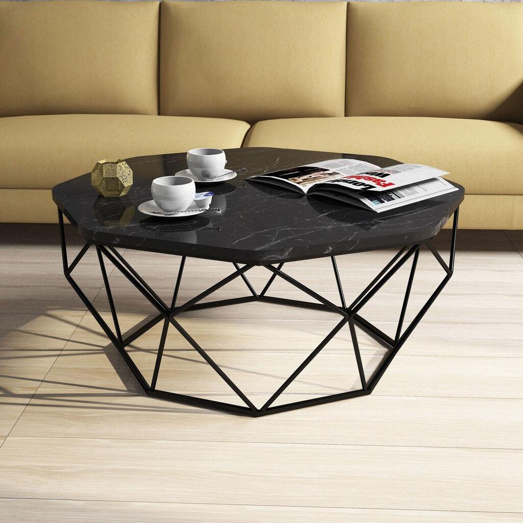 Hanah Home Diamond Klub sto, 90x38x90cm, Antracit