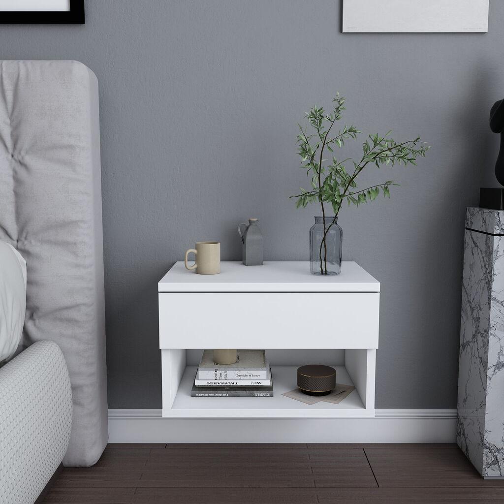 Hanah Home Jamot Noćni stočić, 44.6x29x31.9cm, Beli