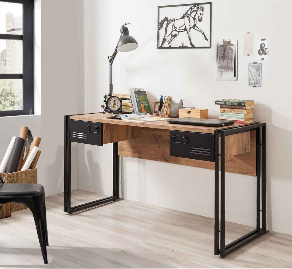 Hanah home Radni sto 139x75x60cm Bež-Crni