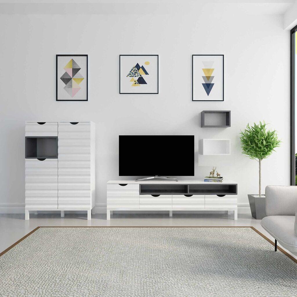 Hanah home TV Komoda Adel Belo-Antracit