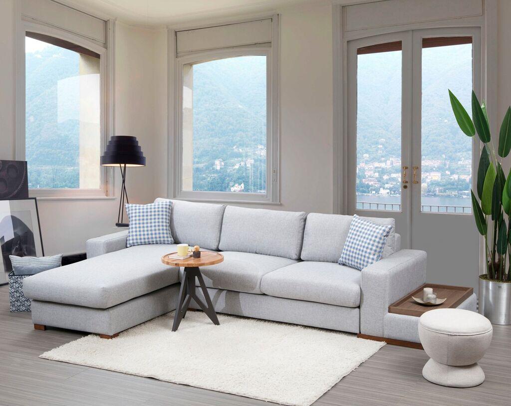 Atelier del Sofa Ugaona garnitura Loop 14 95x85x332cm Svetlosiva