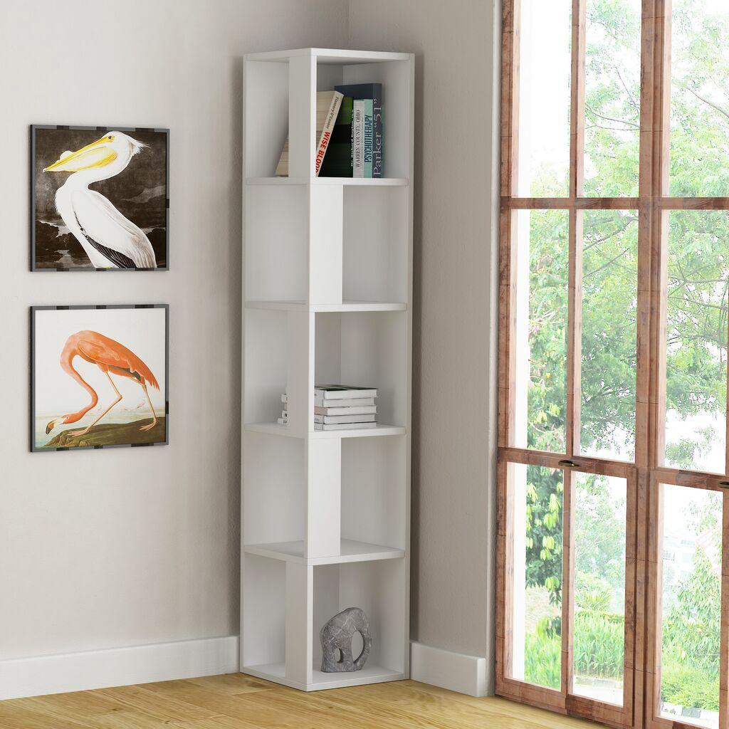 Hanah Home Polica 34x161x34cm Bela