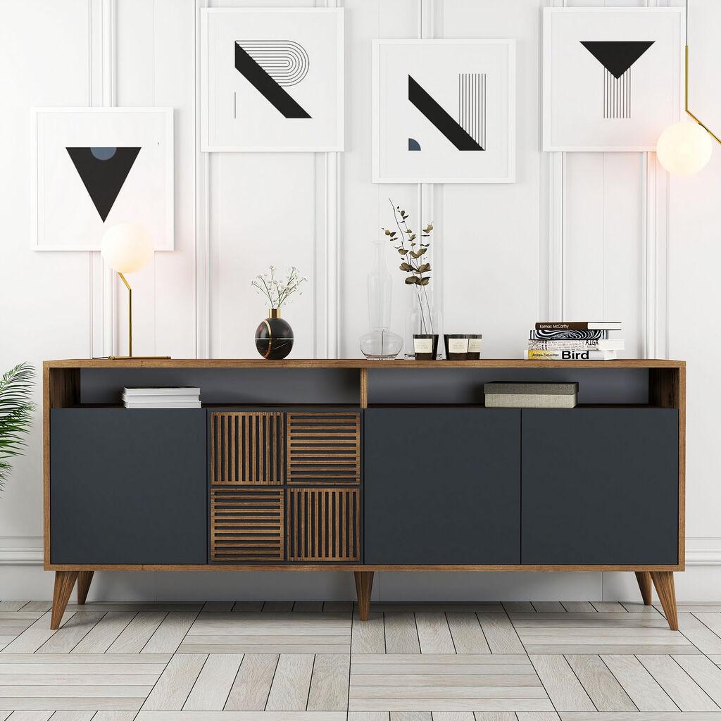 Hanah Home Milan Komoda, Sivo-Braon