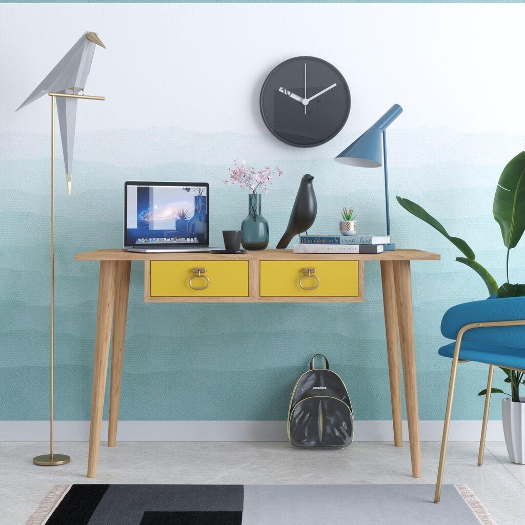 Hanah home Radni sto 120x74x60​cm Hrast-Žuti