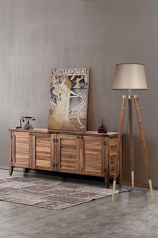 Opviq Podna lampa Stil, 165 cm, E27, Orah