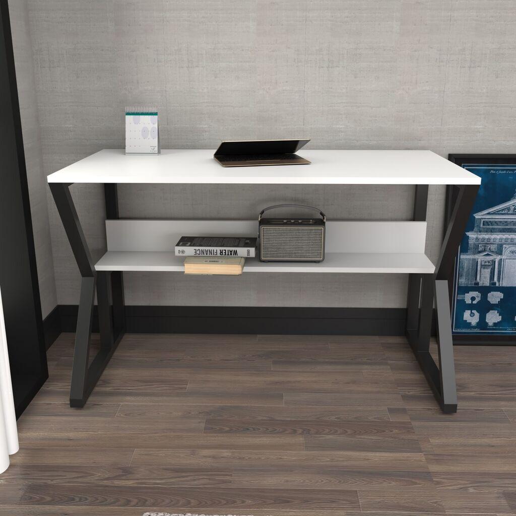 Hanah home Radni sto 120x72,8x60​cm Crno-Beli