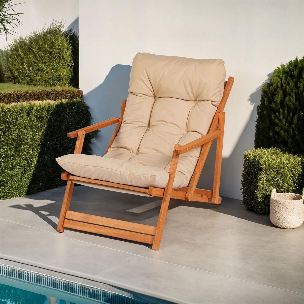 Hanah Home Baštenska stolica 66x110x48cm Braon-Krem