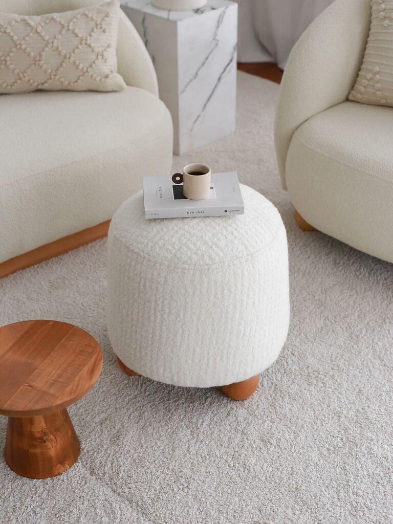 Atelier del Sofa Tabure 43x45x37cm, Belo