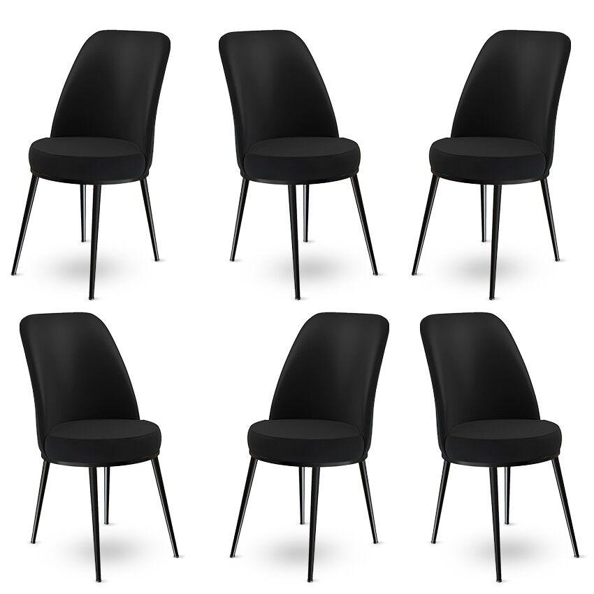 Hanah Home Set 6 trpezarijskih stolica Dexa Crni