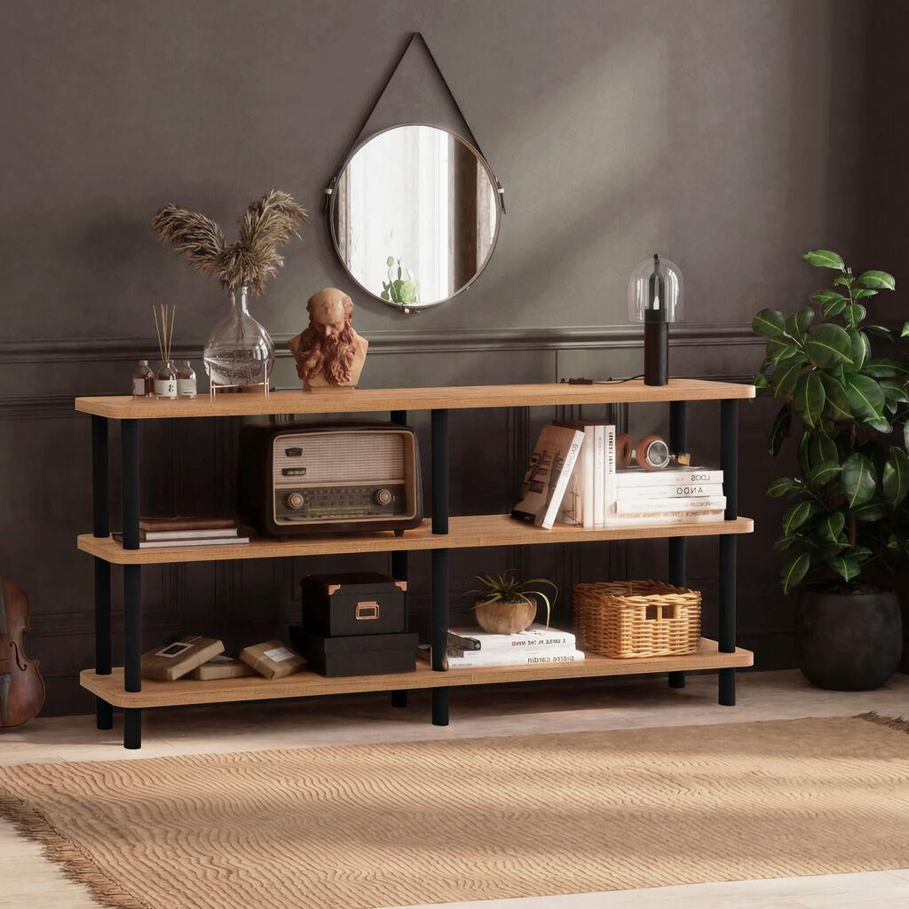 Hanah Home Raca Black Polica za knjige 150x74.9x35cm, Smeđa