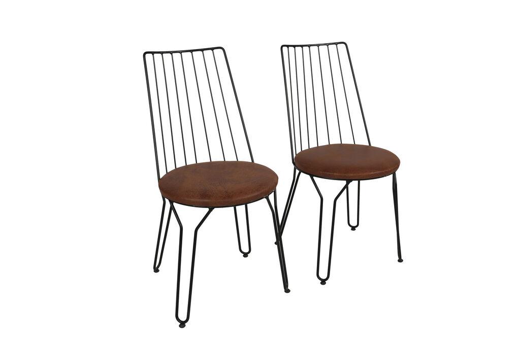 Hanah Home Set 2 trpezarijske stolice Crni