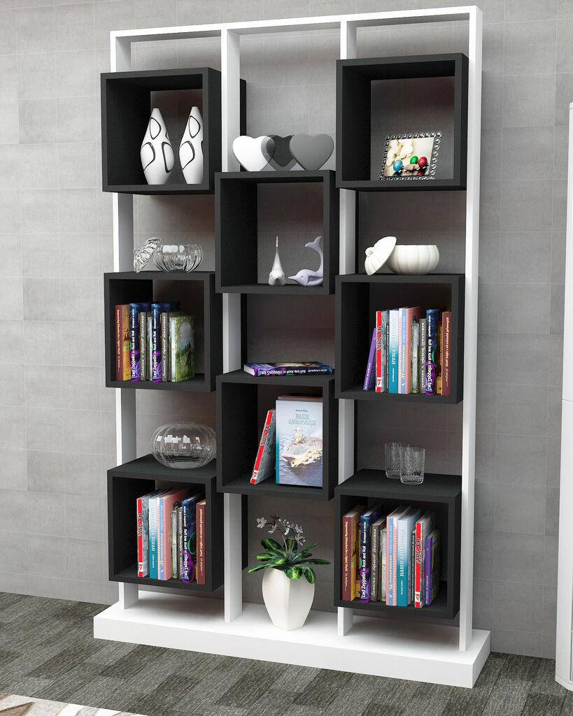 Hanah Home Polica 120x188x29,5cm Belo-Crna