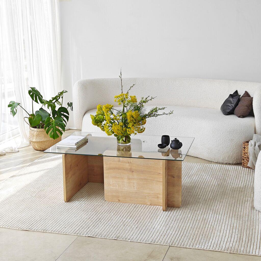 Hanah Home Giona Klub sto, 105x40x65cm, Krem