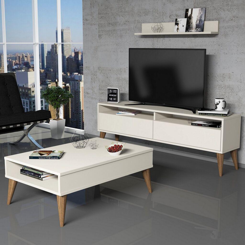 Hanah Home Set TV Komoda i klub sto Krem