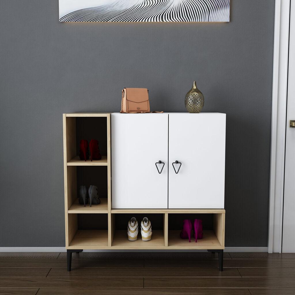 Hanah Home Komoda Platin 100x100x35cm Hrast-Bela