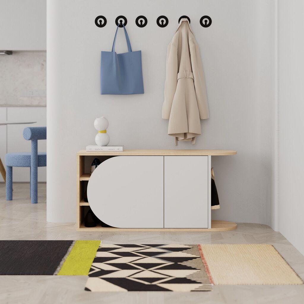 Hanah home Cipelarnik Hrast-Beli