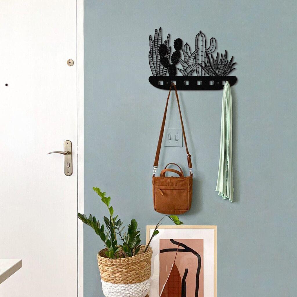 Aberto Design Držač za stvari Cactus, 68x44 cm, Crni