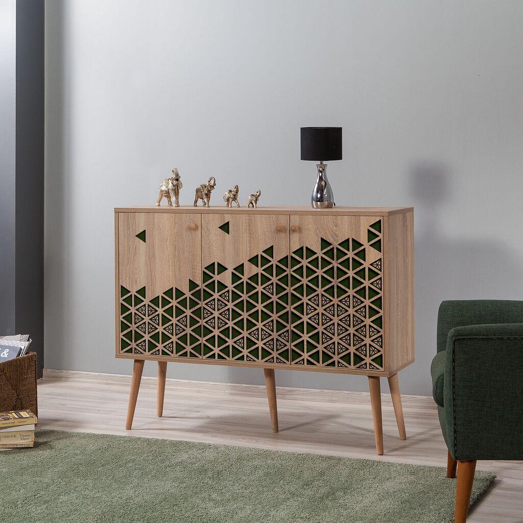 Hanah Home Mega 121 Komoda, Smeđa-Zelena