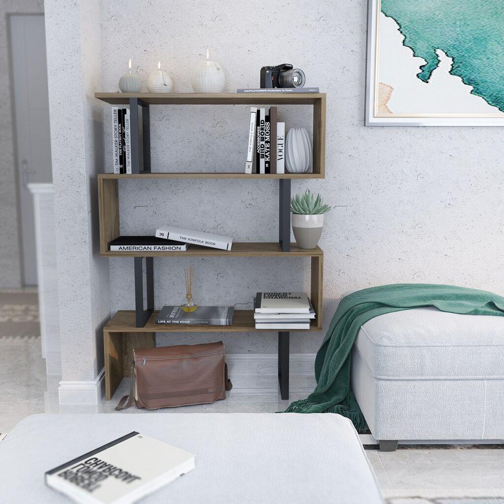 Hanah Home Polica 91,5x124,5x29,5cm Hrast-Crna
