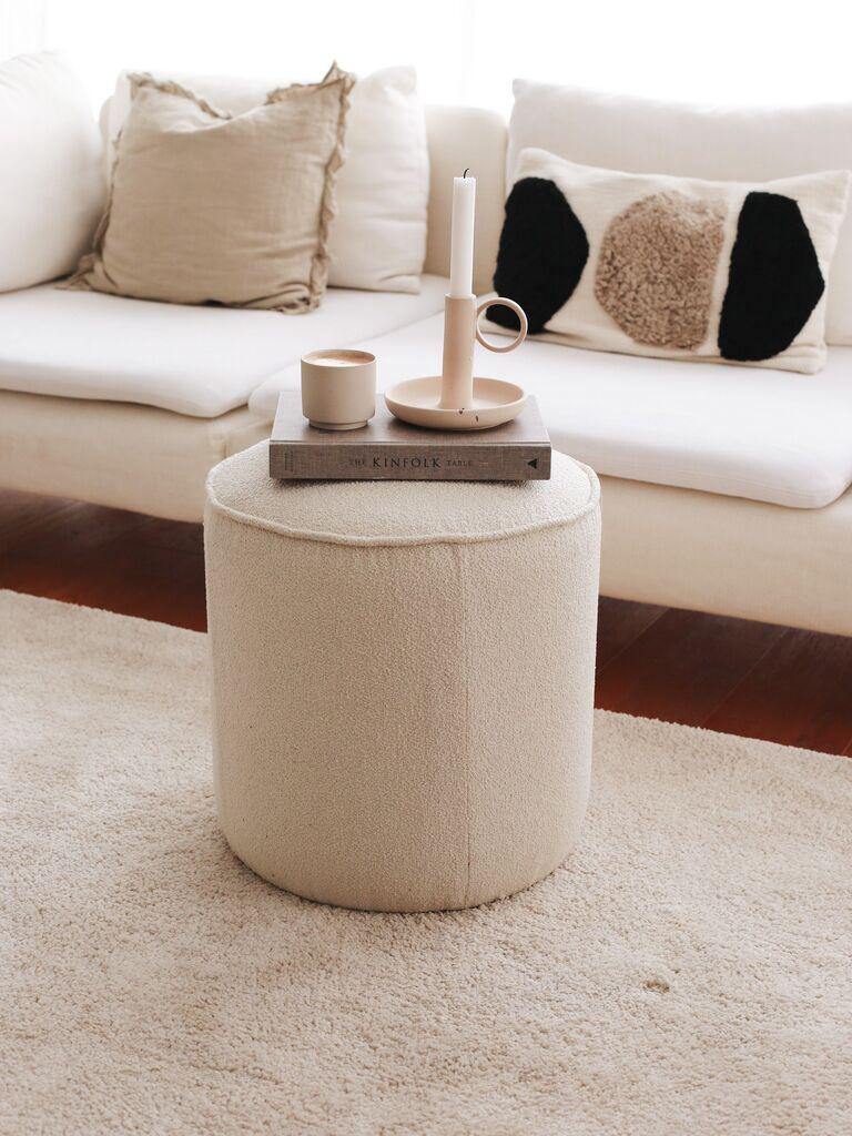Atelier del Sofa Tabure 43x45cm, Krem