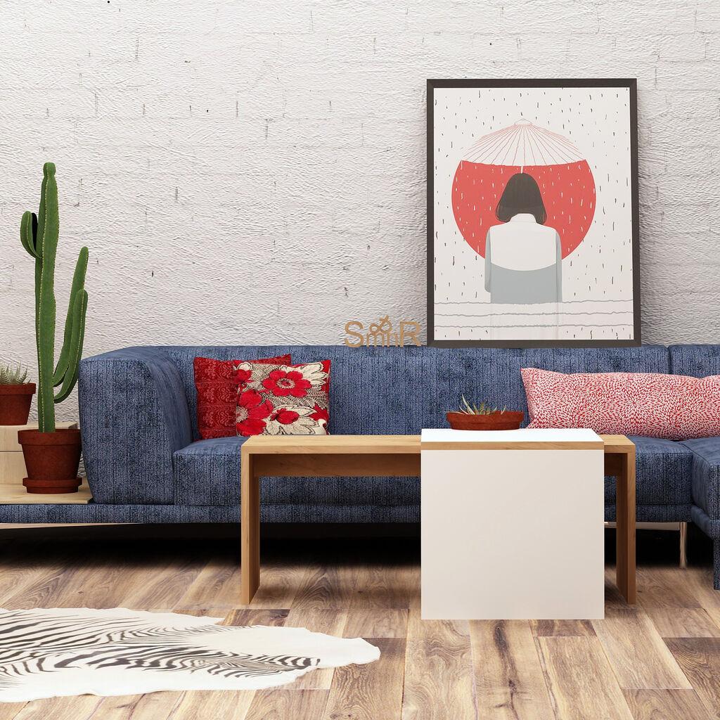 Hanah Home Klub sto Nuguso 90x42x40cm Hrast-Beli