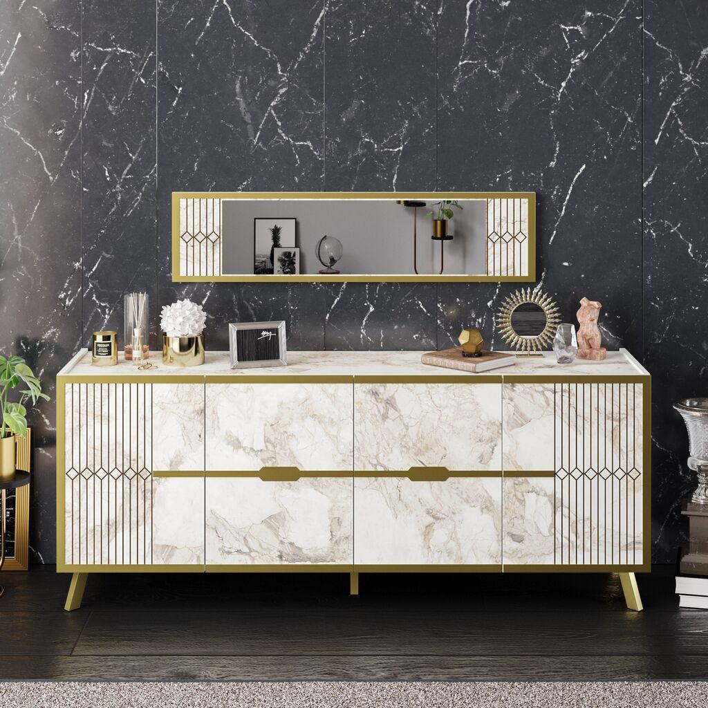 Hanah Home Komoda Frida 120x29,5x46cm Bela