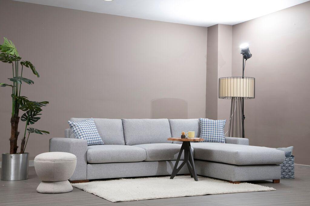 Atelier del Sofa Ugaona garnitura Loop 12 95x85x290cm Svetlosiva