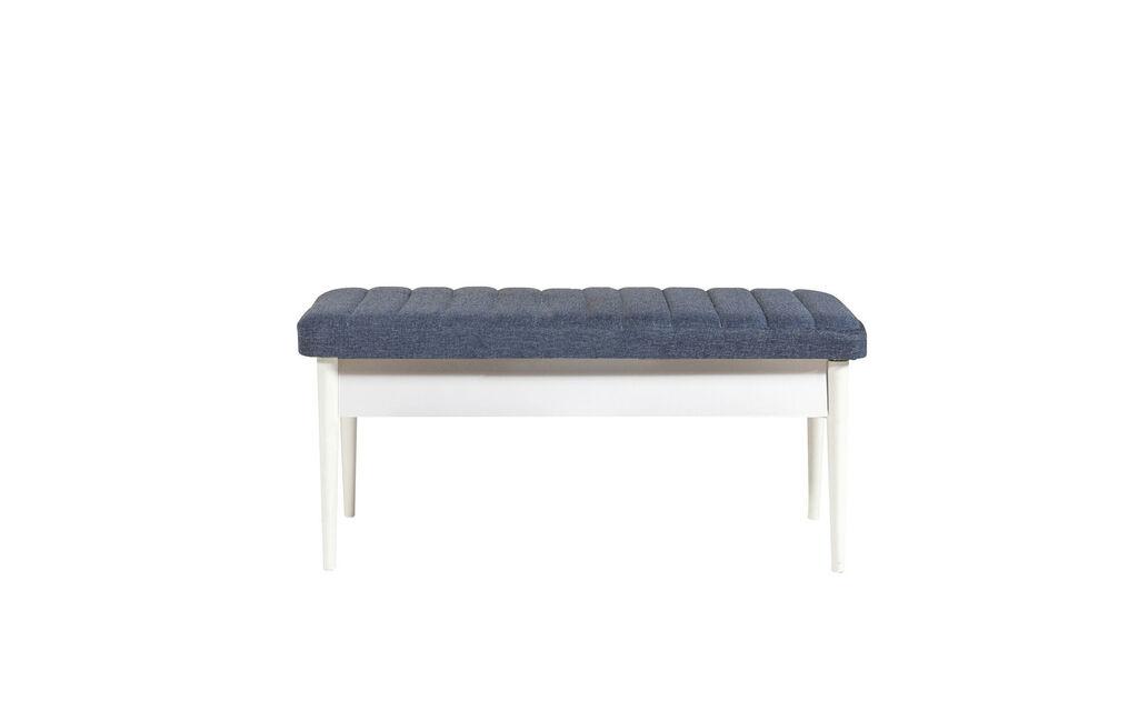 Hanah Home Trpezarijska klupa Vina 1048 110x48x40cm Belo-Tamnoplava