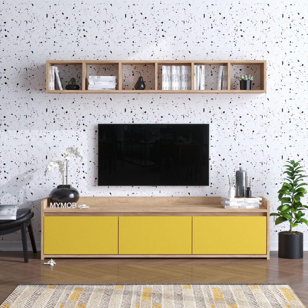 Hanah home TV Komoda AVAN Hrast-Žuta