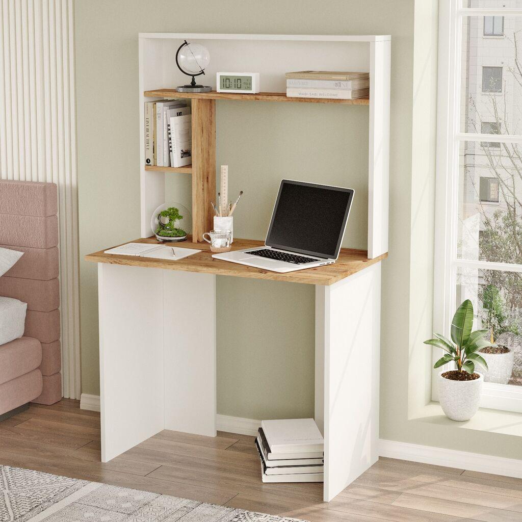 Hanah home Radni sto 90x148,6x51,6cm Bež-Beli