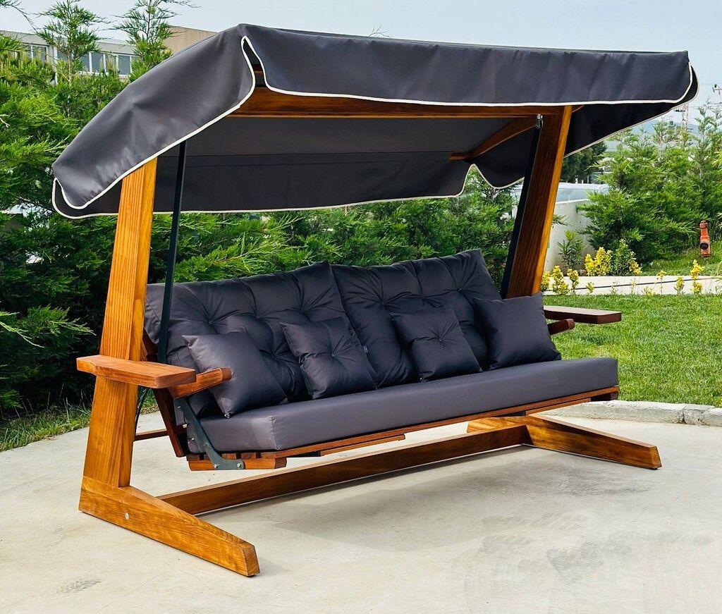 Hanah Home Baštenska ljuljaška Luna Deluxe 2600 200x200x70cm Bež-Antracit