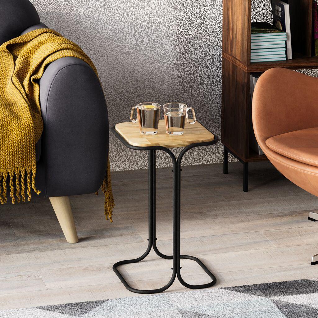 Hanah Home Klub sto 30x52x30cm Crno-Bež