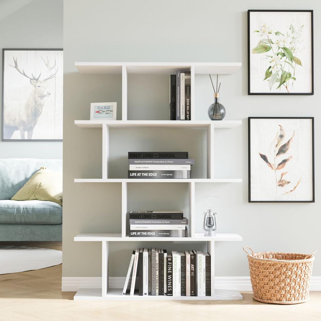 Hanah Home Harmon White Polica za knjige 90x25x127.4cm, Bela