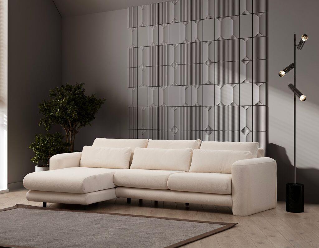 Atelier del Sofa Ugaona garnitura Lily 97x73x290cm Krem