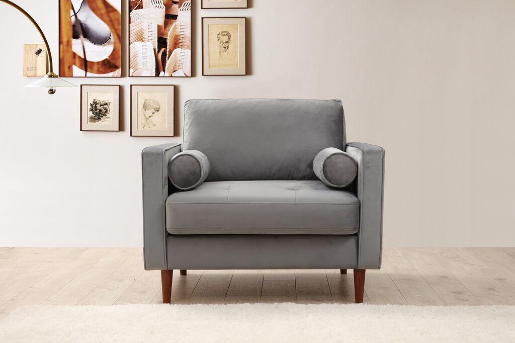 Atelier del Sofa Fotelja Rome 105x85x90cm, Svetlosiva