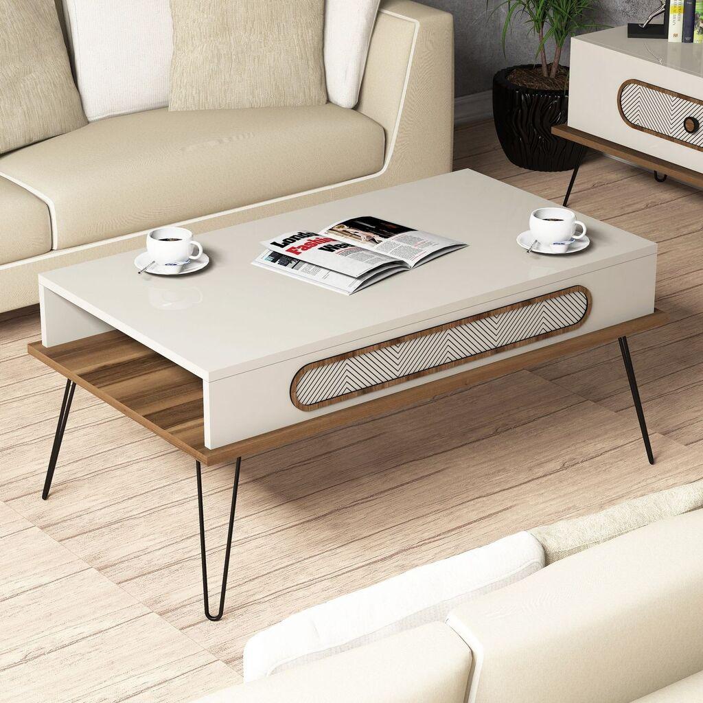 Hanah Home Klub sto Ekol 105x45,8x56cm Krem