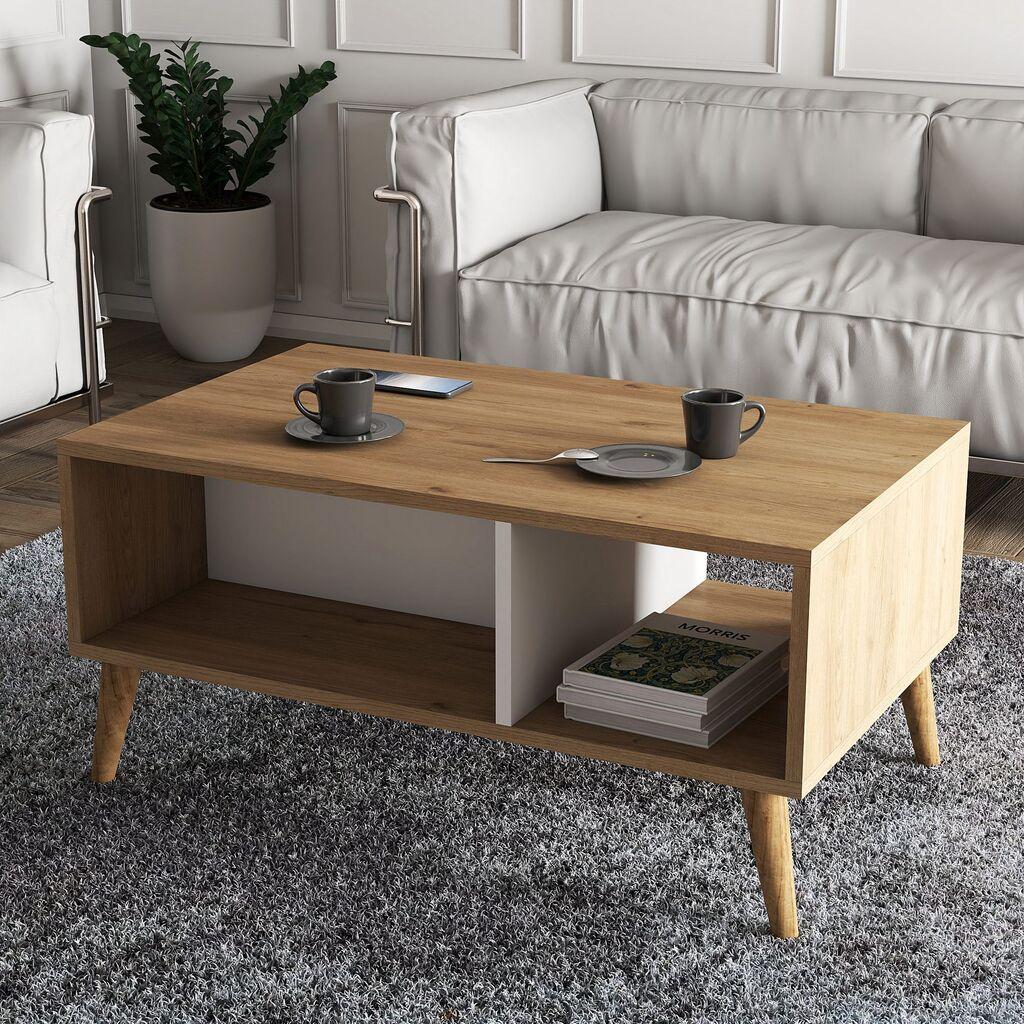 Hanah Home Klub sto Exxen 90x54x41,6cm Hrast-Beli