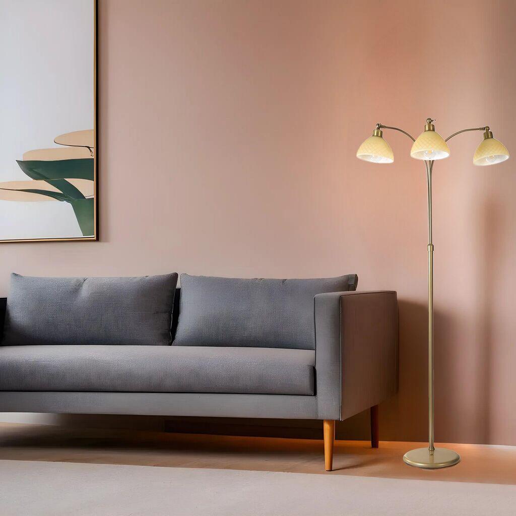 Opviq Podna lampa Gonca 3, 160 cm, E27, Zlatne boje