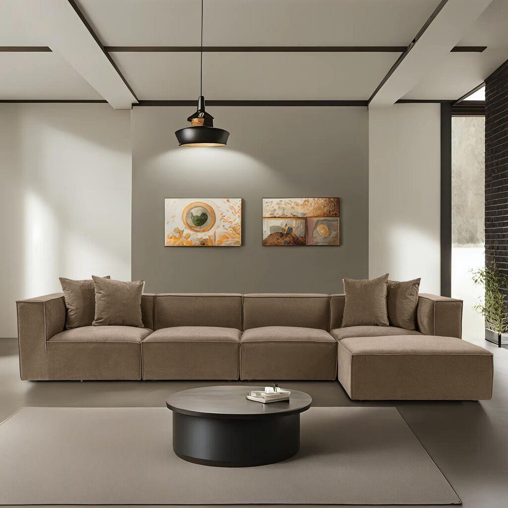 Atelier del Sofa Ugaona garnitura Sora 430x75x102cm Braon