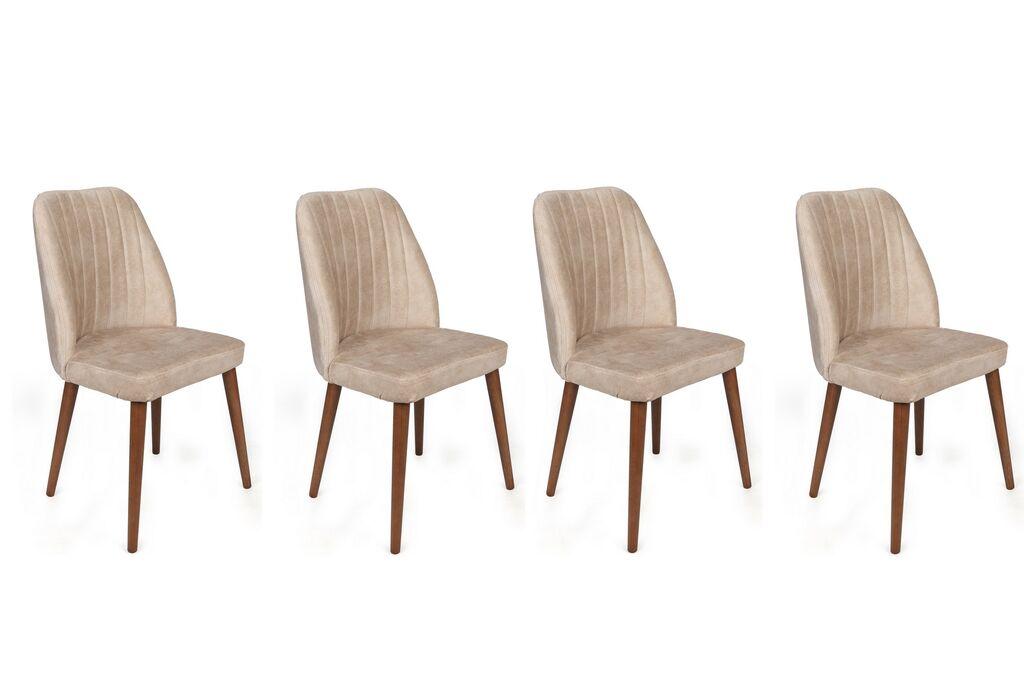 Hanah Home Alfa 464 Set stolica, 4 komada, Krem