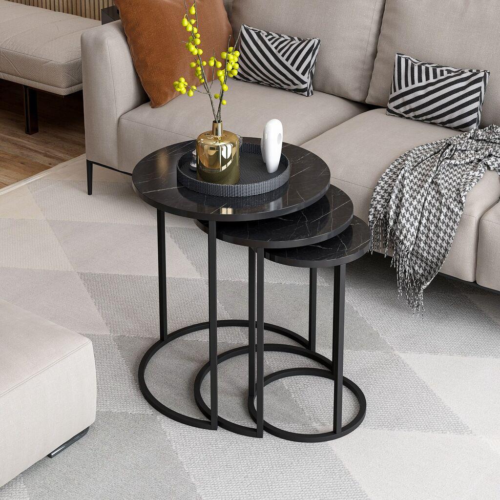 Hanah Home Gloria Black Set 3 stola, Crni