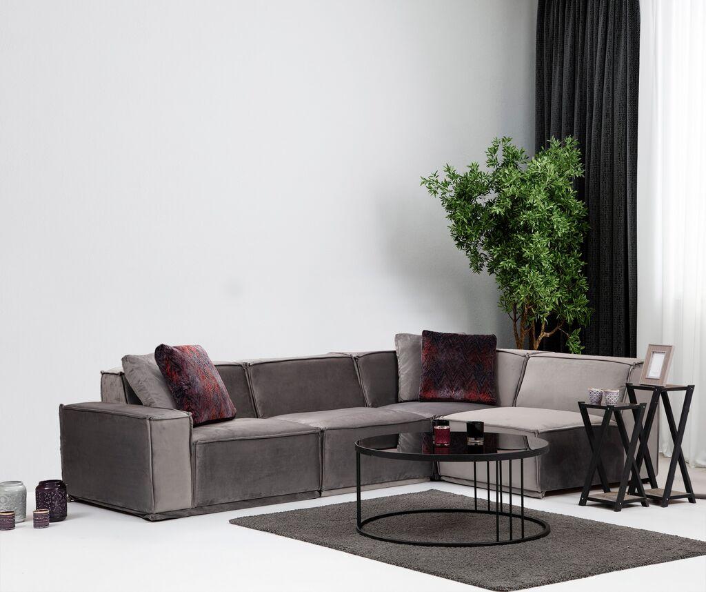Atelier del Sofa Ugaona garnitura Lego 100x76x300cm Siva