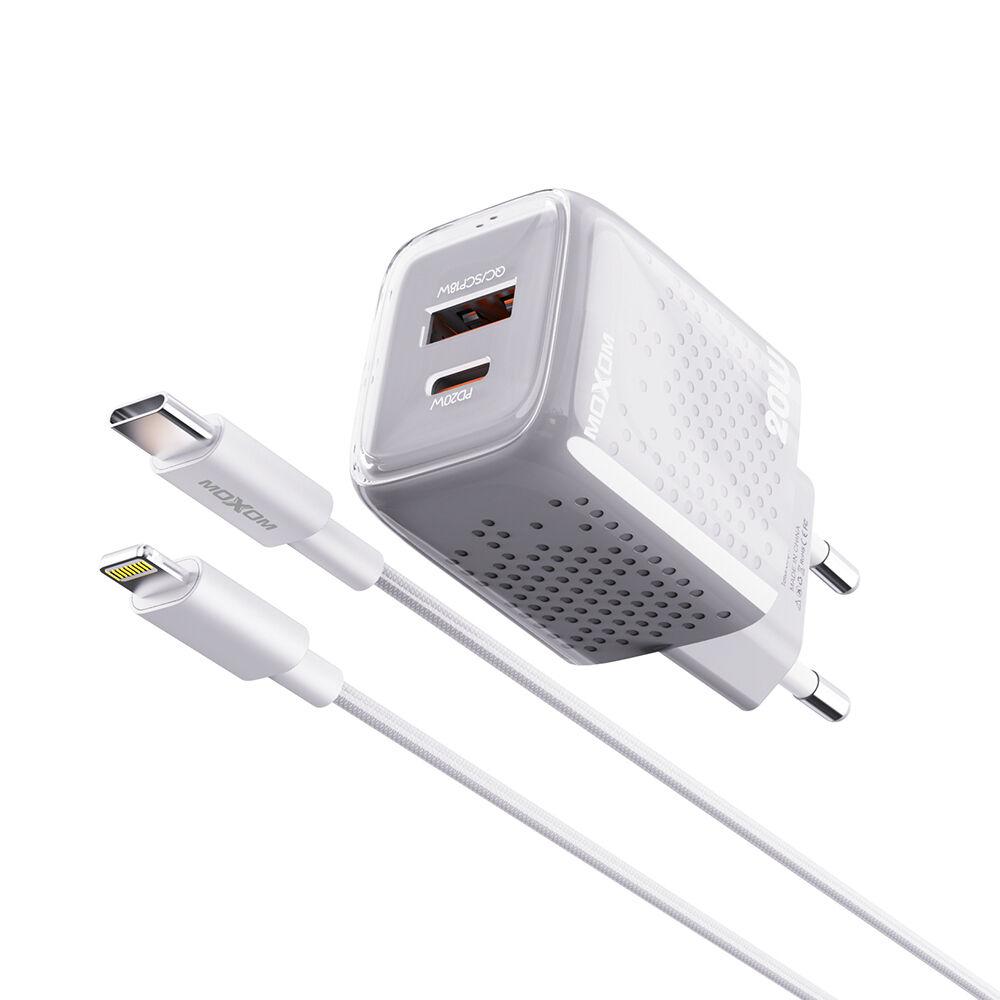 Moxom Kućni punjač MX-HC206 18W FAST PD 20W Type C na lightning, Sivi