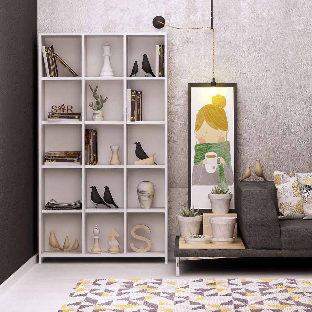 Hanah Home Polica 90x160x25cm Bela