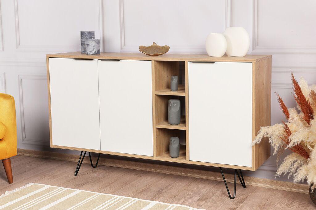 Hanah Home Clara Console Komoda, Braon-Bela