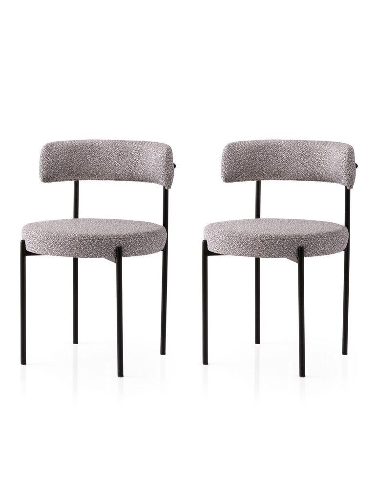 Hanah Home Set 2 trpezarijske stolice Crno-Sivi