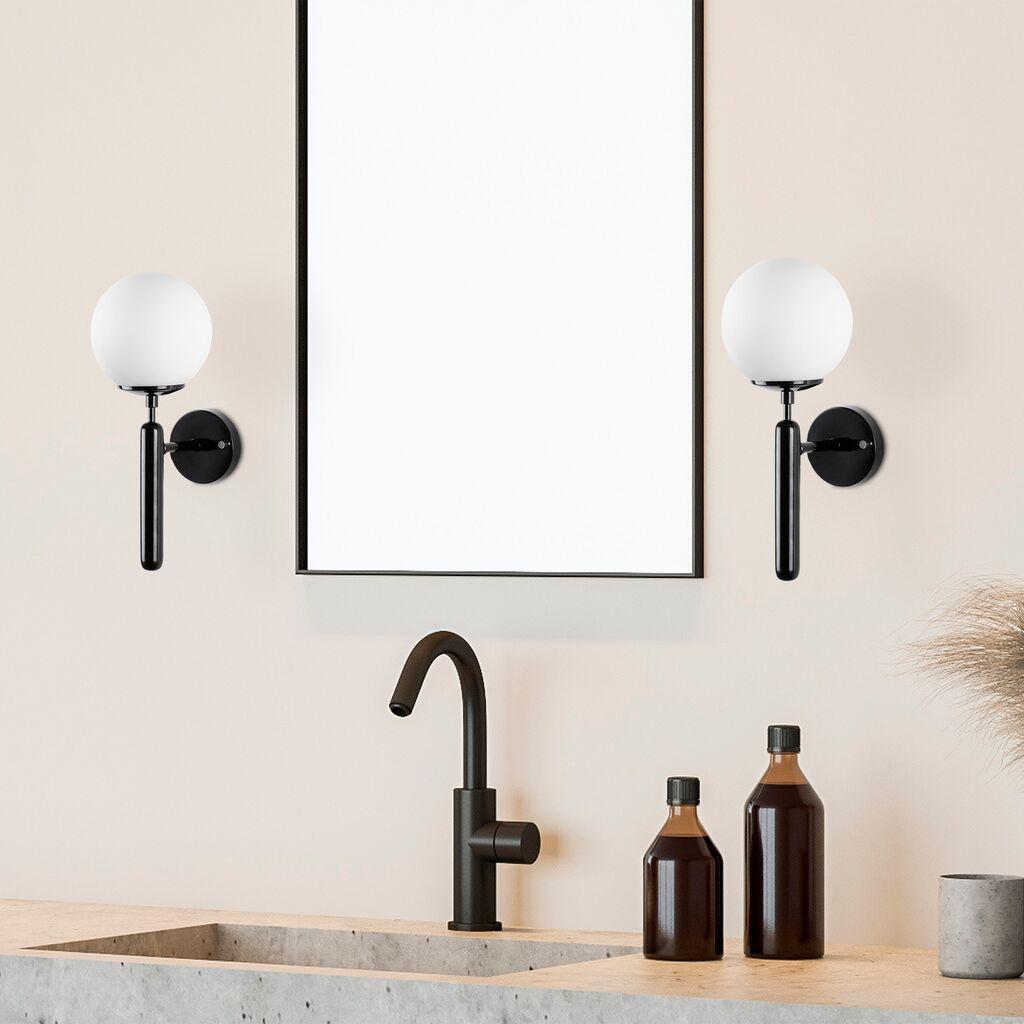 Opviq Zidna lampa E14 Socket, Crno-Bela