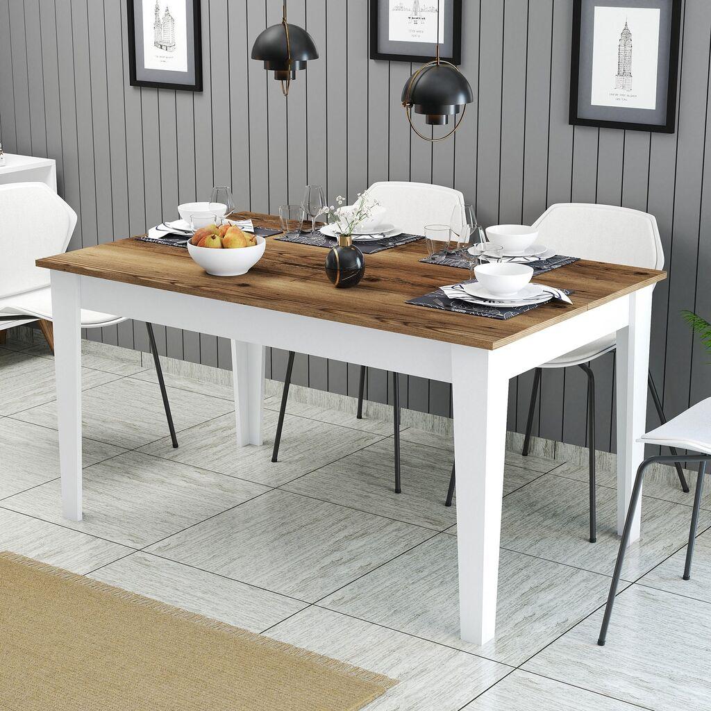 Hanah Home Milan 520 Trpezarijski sto, Braon-Beli